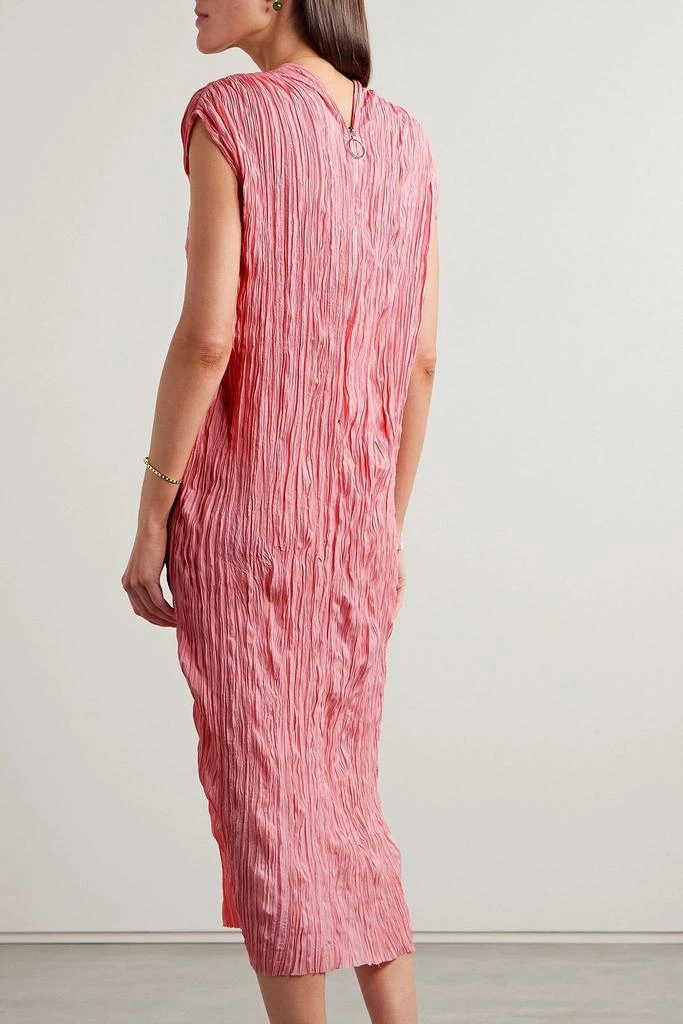 Partow Liana plissé-satin midi dress 3