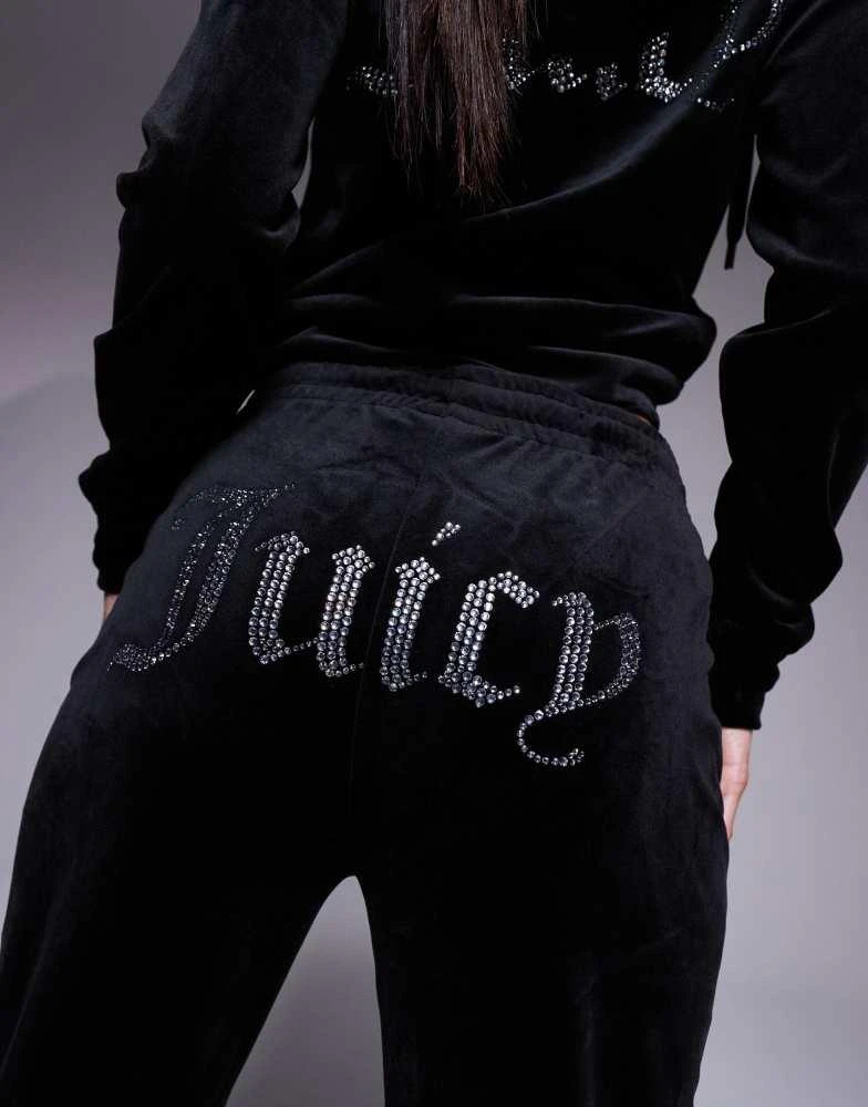 Juicy Couture Juicy Couture velour straight leg joggers co-ord in black 3