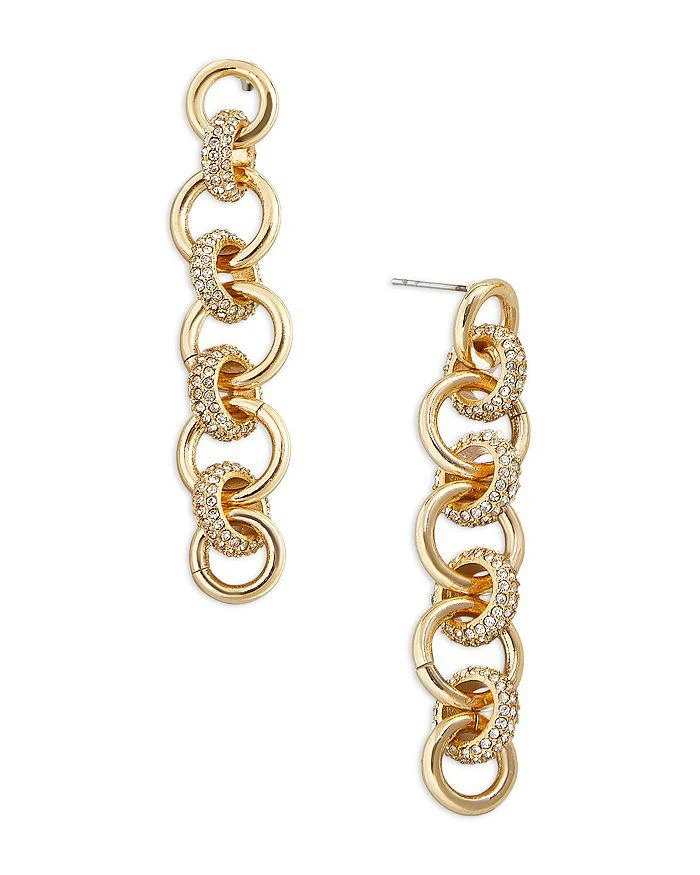 BAUBLEBAR Beth Pavé Link Linear Drop Earrings in Gold Tone 1