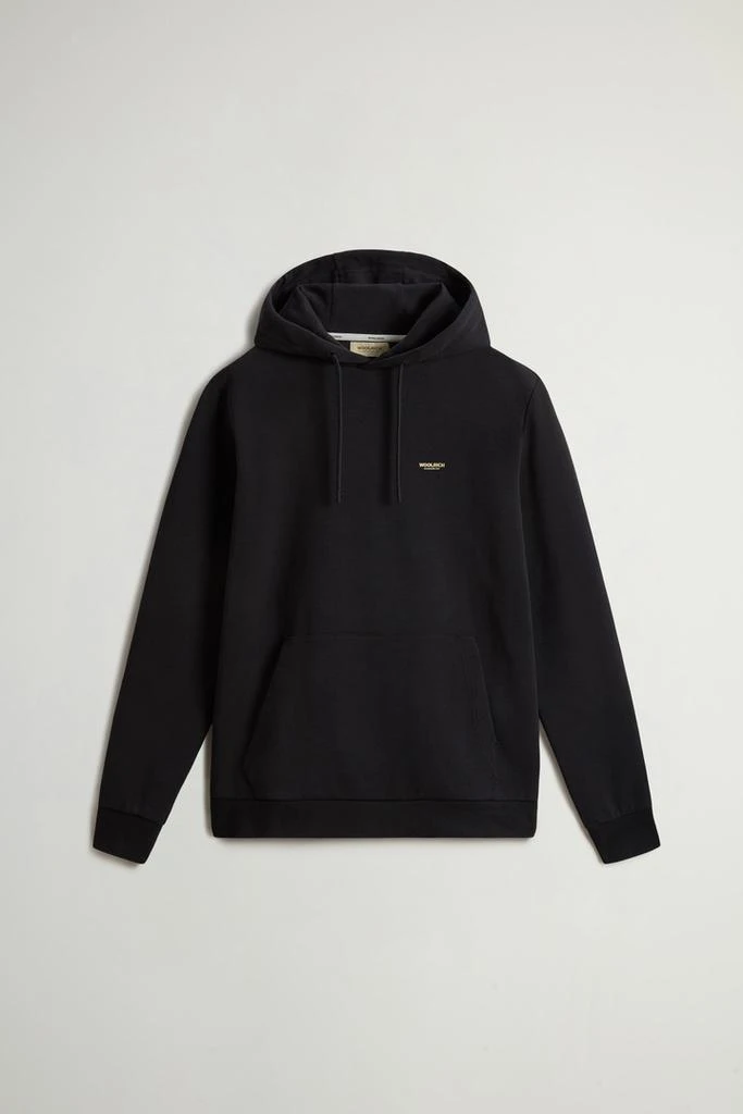 Woolrich Hooded Sweatshirt in Cotton-Blend Interlock - Men - Black 5