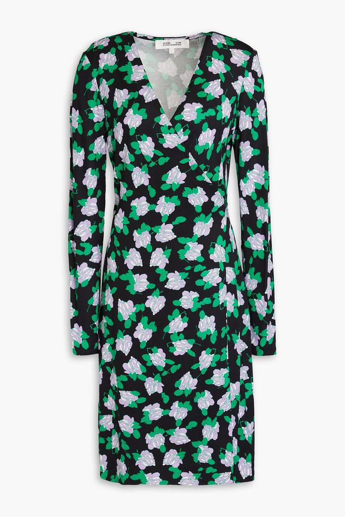 Diane von Furstenberg New Julian floral-print silk-jersey mini wrap dress