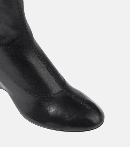 Khaite Apollo wedge leather ankle boots 6
