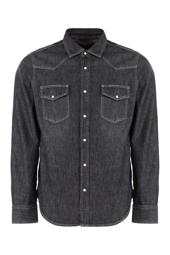 MOORER Moorer Larrie Western Denim Shirt