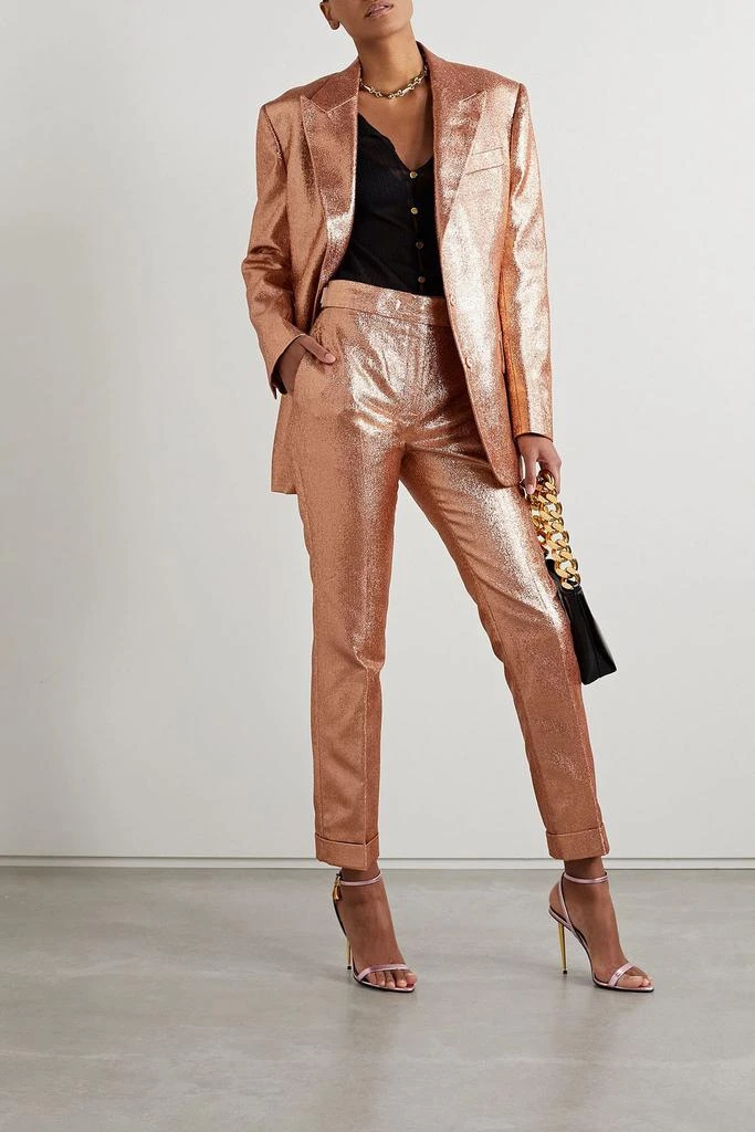 Tom Ford Glittered sablé straight-leg pants 2