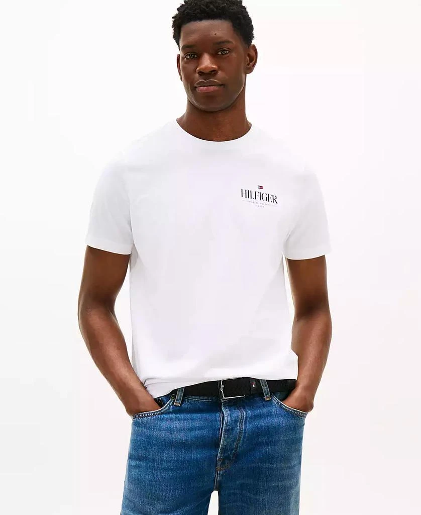 Tommy Hilfiger Men's Relaxed Fit Short Sleeve Crewneck Stack Logo T-Shirt 1