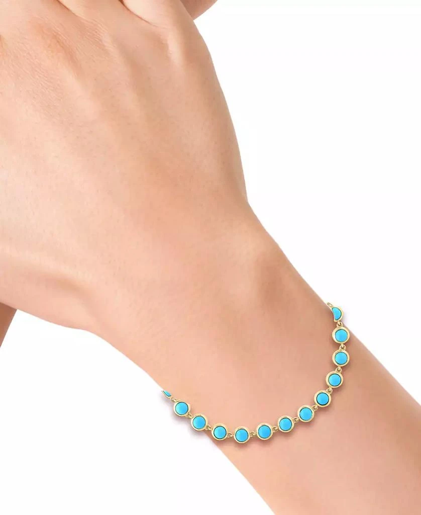 Effy Turquoise Bracelet in 14k Yellow Gold Over Silver 3