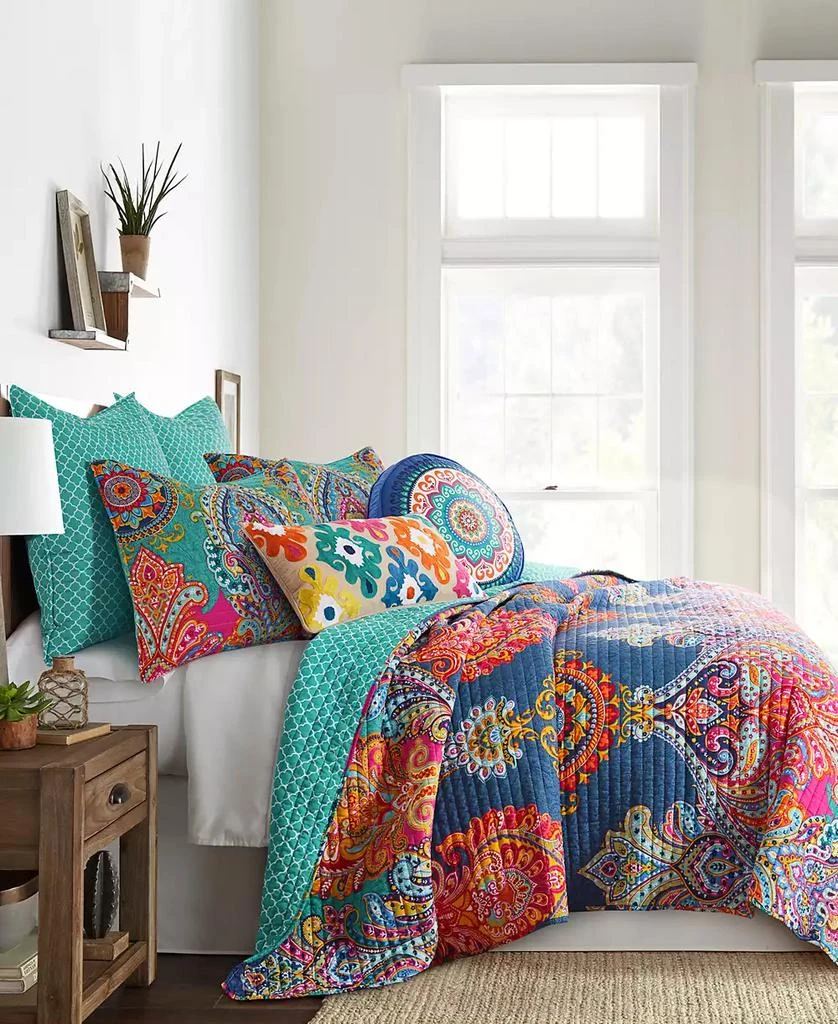 Levtex Fantasia Boho Crewel Stitch Decorative Pillow, 12" x 24" 3