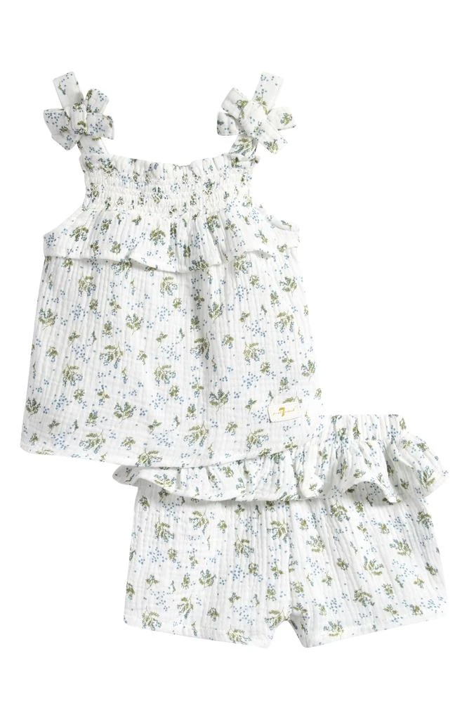 7 For All Mankind Tie Strap Babydoll Tank & Shorts Set 1