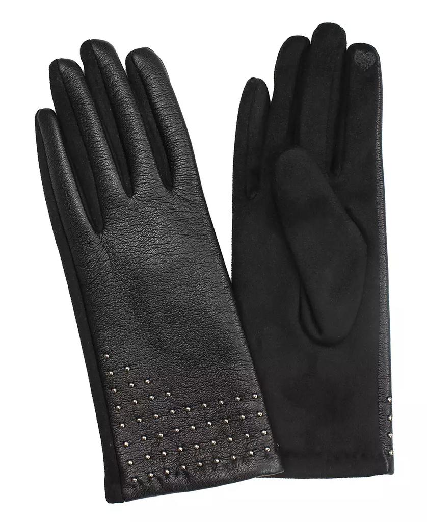 MARCUS ADLER Women's Vegan Leather Stud Touchscreen Gloves
