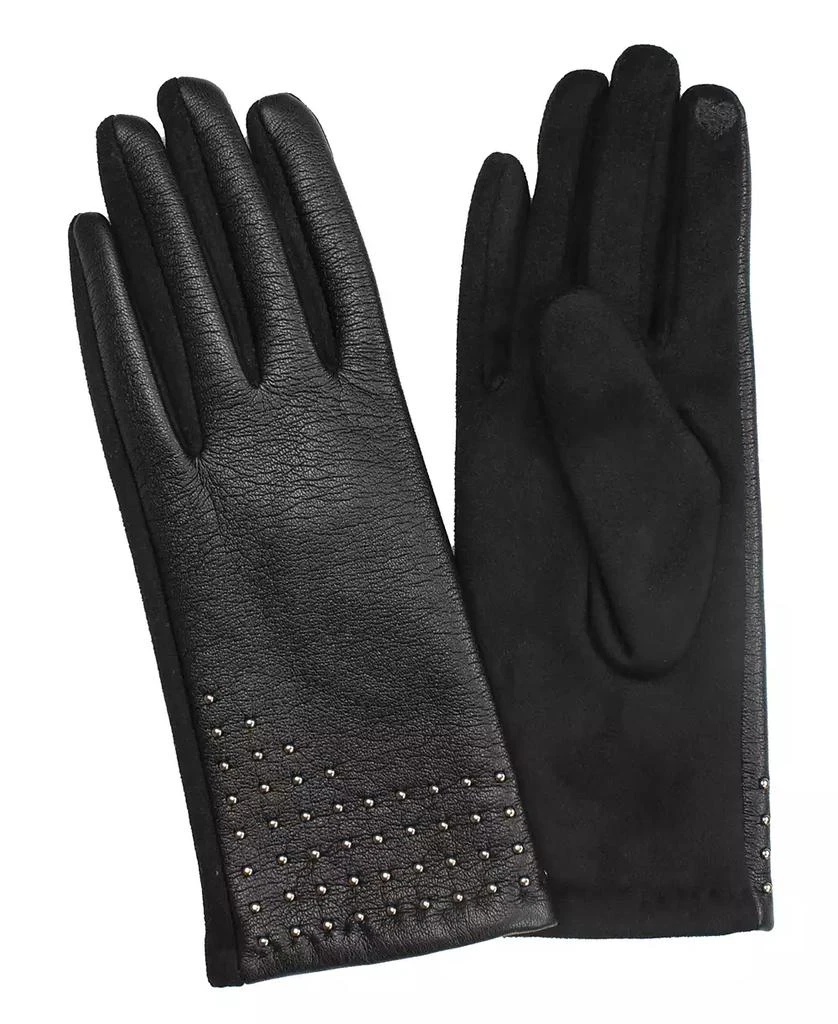 MARCUS ADLER Women's Vegan Leather Stud Touchscreen Gloves 1