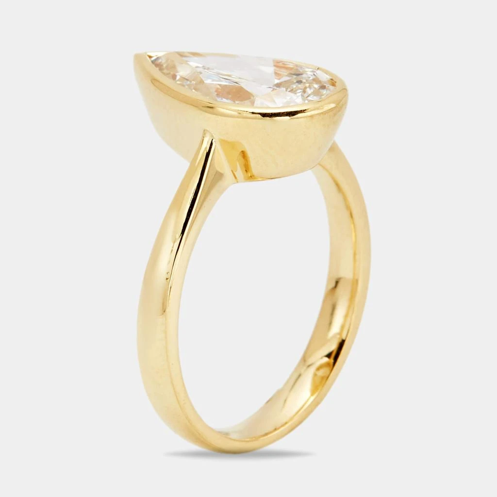 The Diamond Edit 2.80 cts Pear Brilliant 18k Yellow Gold Ring Size 51
