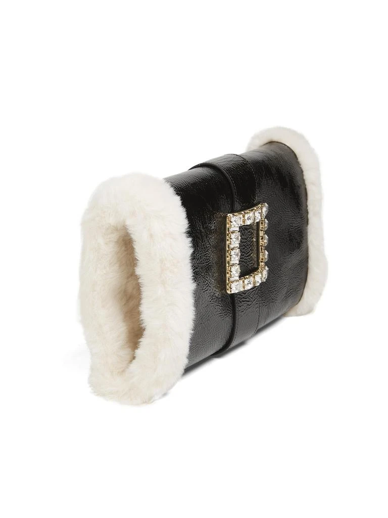 Roger Vivier Très Vivier Embellished Faux Fur-Lined Leather Hand Warmer 2