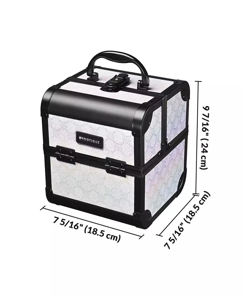 Byootique Makeup Train Case Cosmetic Organizer w/ Mirror Artist Grace ForgetMeNot 9