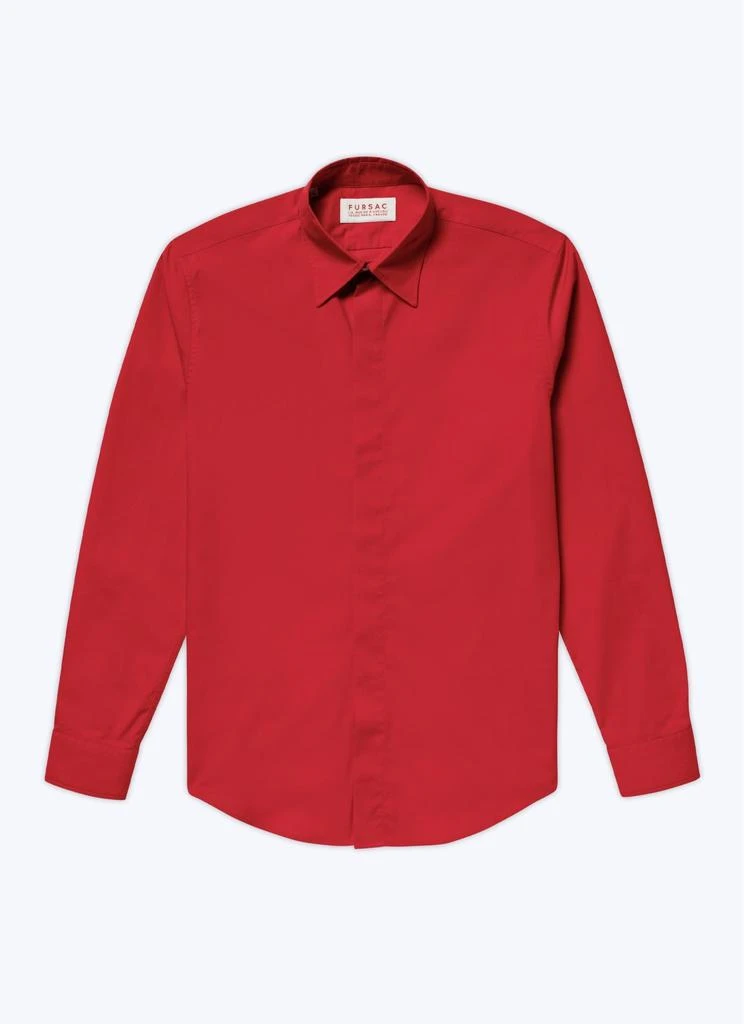 预计3周后发货 Fursac Chemise En Popeline De Coton - Vermillon - Homme 6