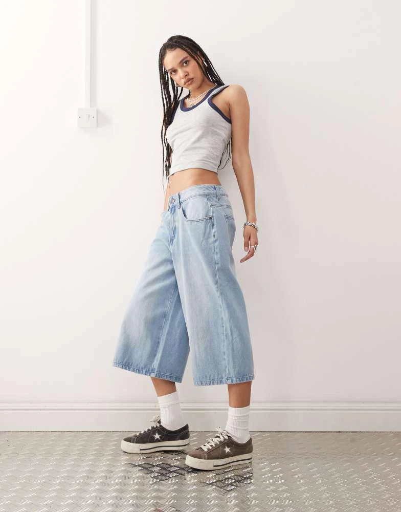Noisy May Noisy May denim culottes in light blue wash 1