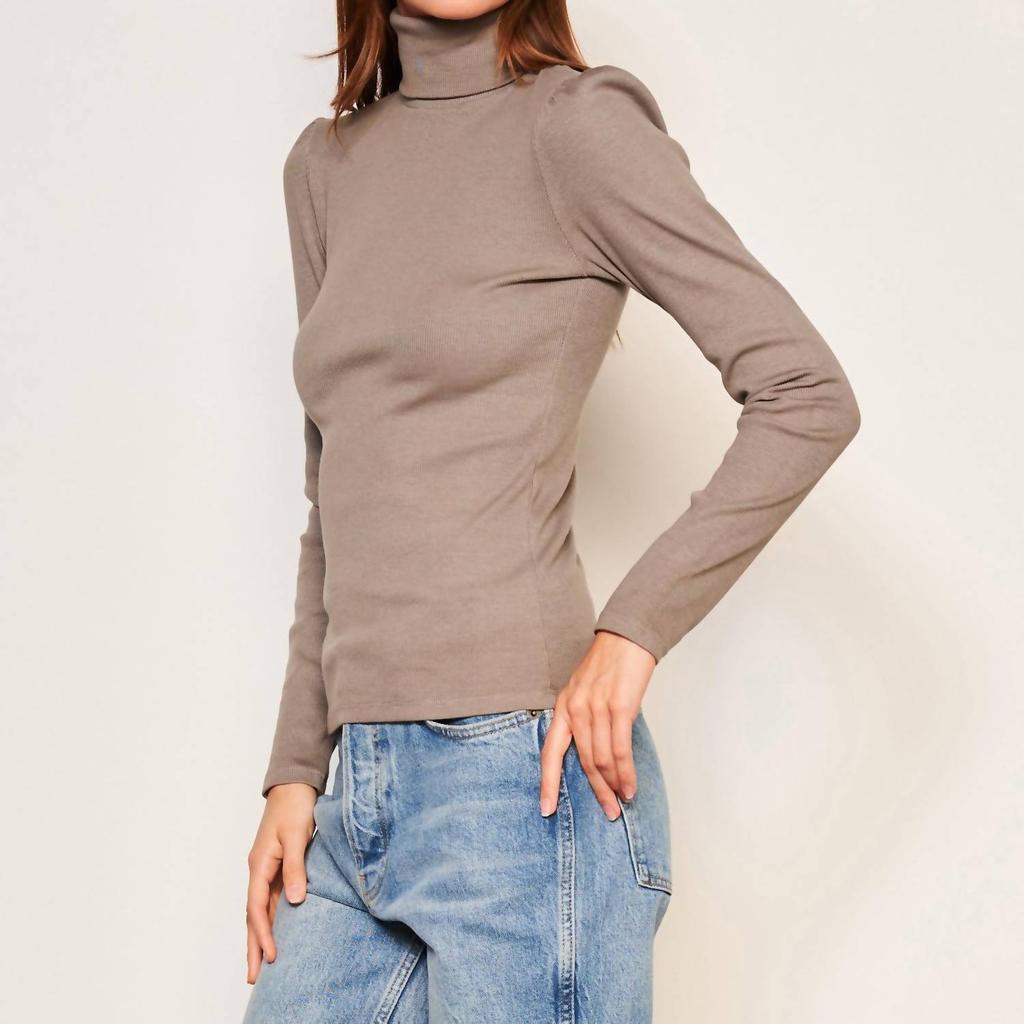 Sundry Sundry - Puff Sleeve Turtleneck Top