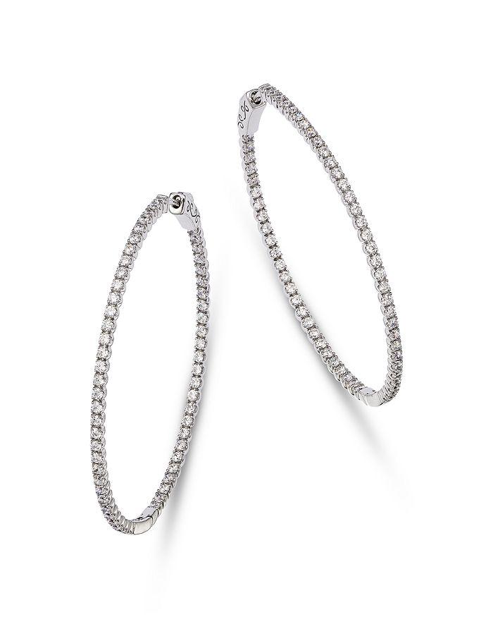 Bloomingdale's Diamond Oval Inside Out Hoop Earrings in 14K White Gold, 2.0 ct. t.w.