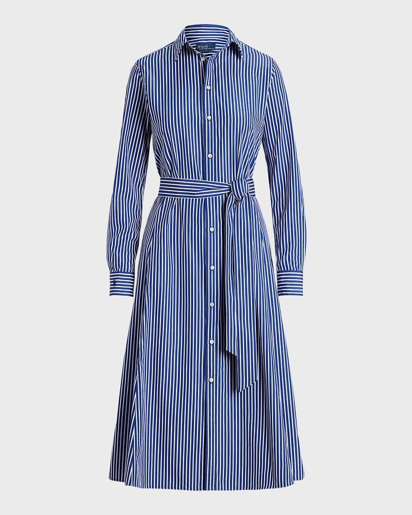 Ralph Lauren Belted Striped Cotton Shirtdress