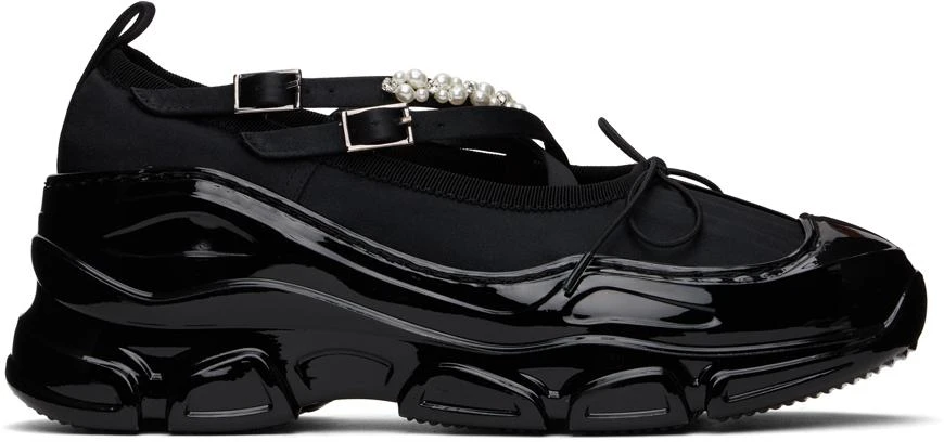 Simone Rocha Black Beaded Tracker Ballerina Sneakers 1
