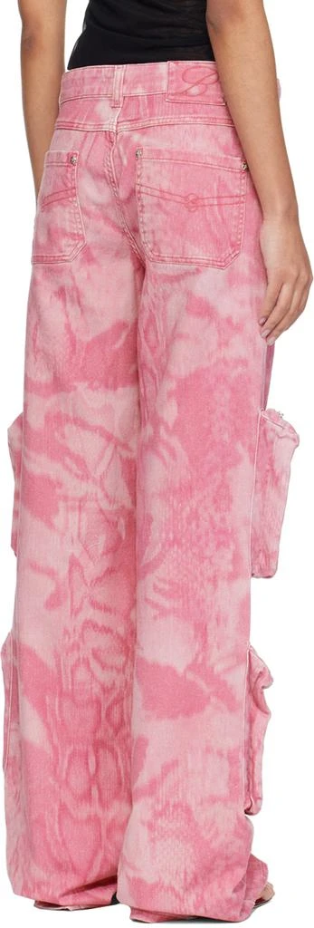 Blumarine Pink Camouflage Denim Cargo Pants 3