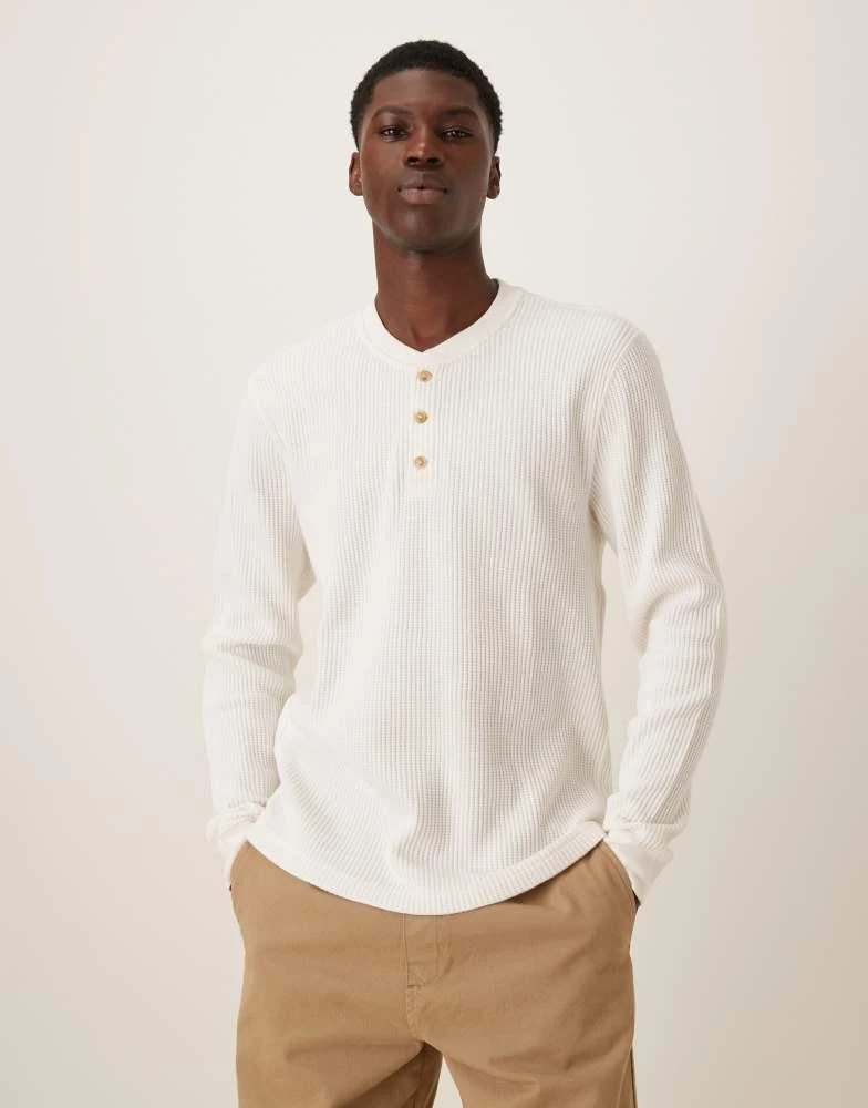 Abercrombie 
Fitch Abercrombie 
Fitch long sleeve waffle henley top in white 1