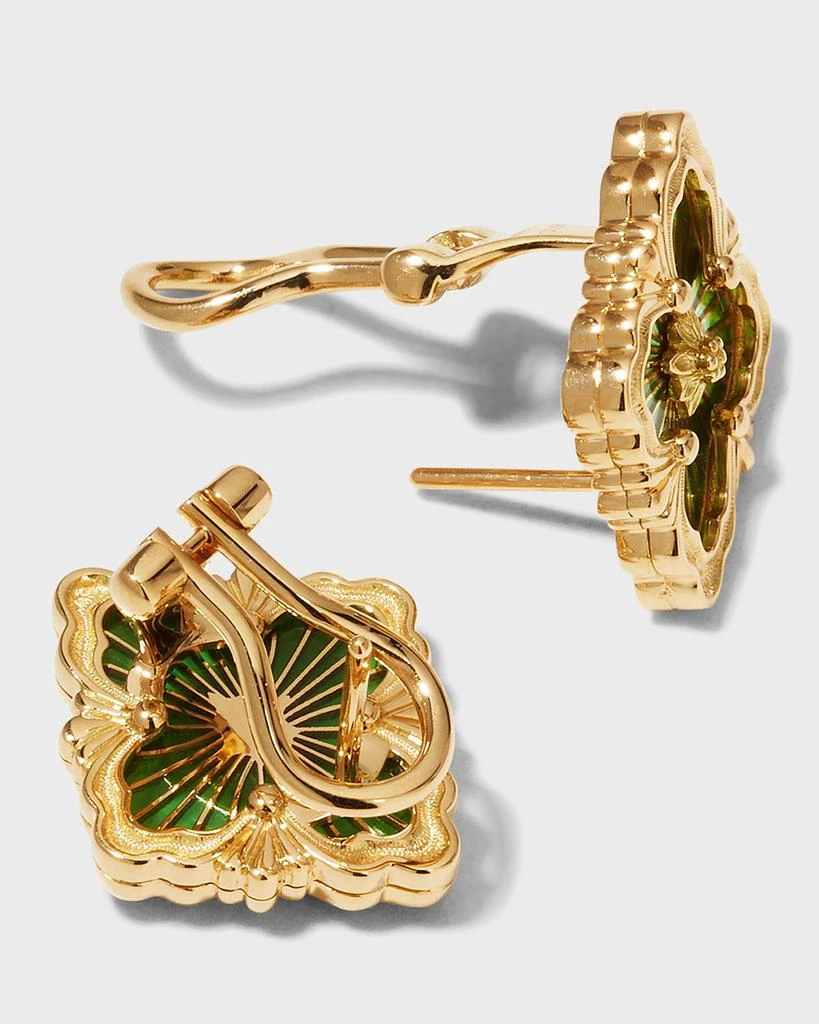 Buccellati Opera Tulle 18K Green Enamel Earrings 4