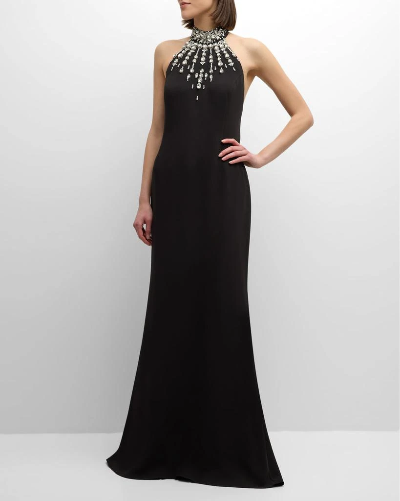Zuhair Murad Crystal Halter Soft Cady Mermaid Gown 2