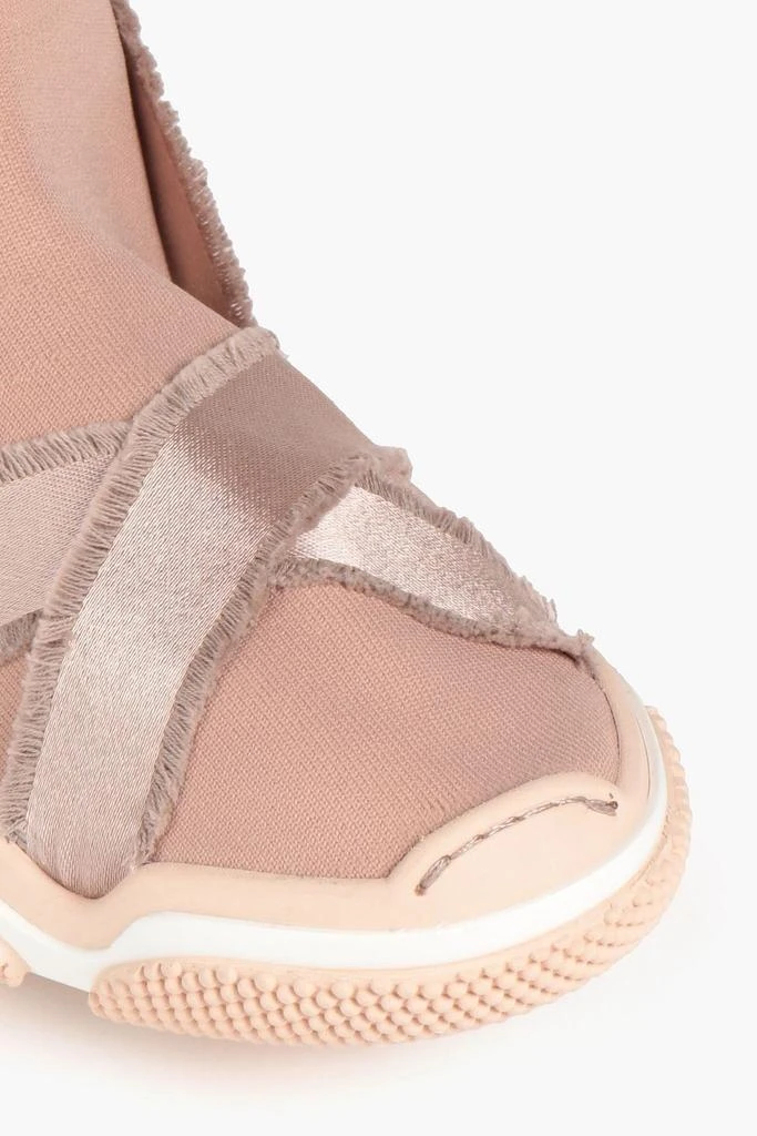 RED Valentino Glam Run satin-trimmed stretch-knit high-top sneakers 4