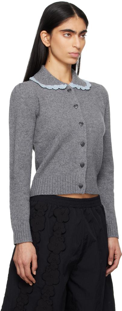 Sandy Liang Gray Roche Cardigan