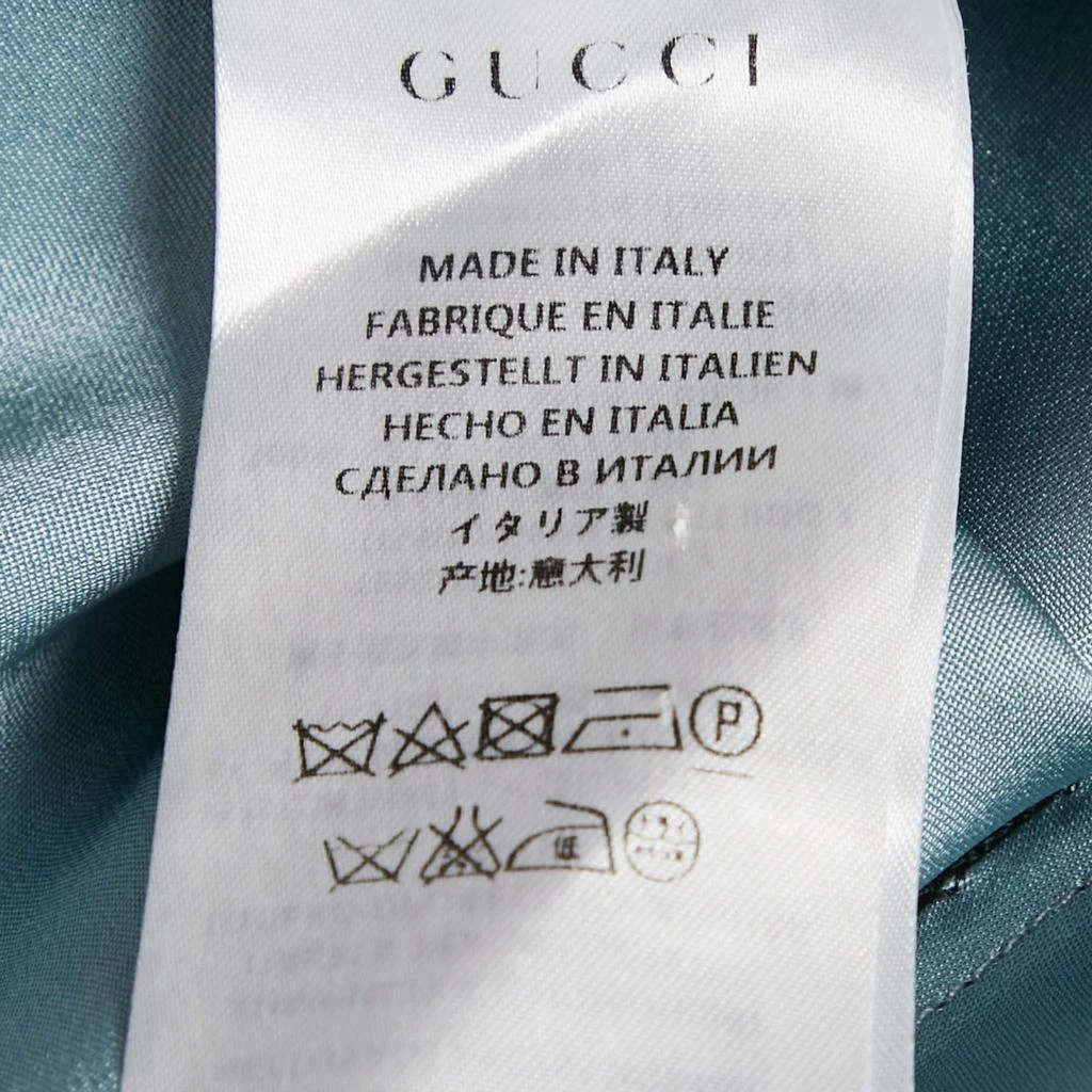 Gucci Gucci Blue Silk Satin Strawberry Patch Detail Camisole M 5