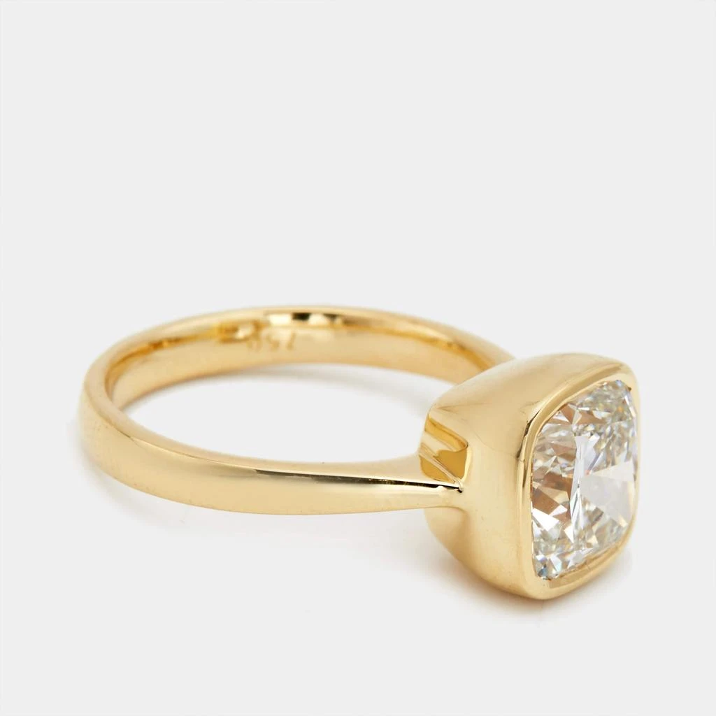 The Diamond Edit 3.00 cts Cushion Brilliant 18k Yellow Gold Lab Grown Diamonds Ring Size 54 6
