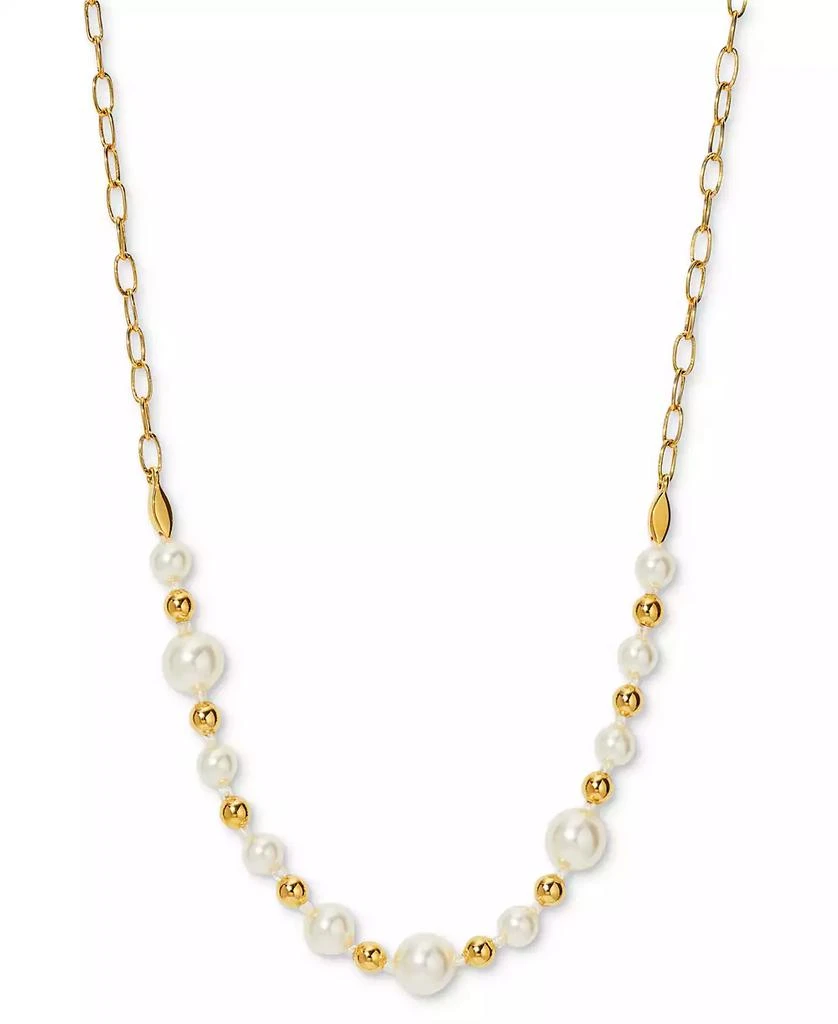Nadri AJOA by 18k Gold-Plated Imitation Pearl Statement Necklace, 16" + 2" extender 1