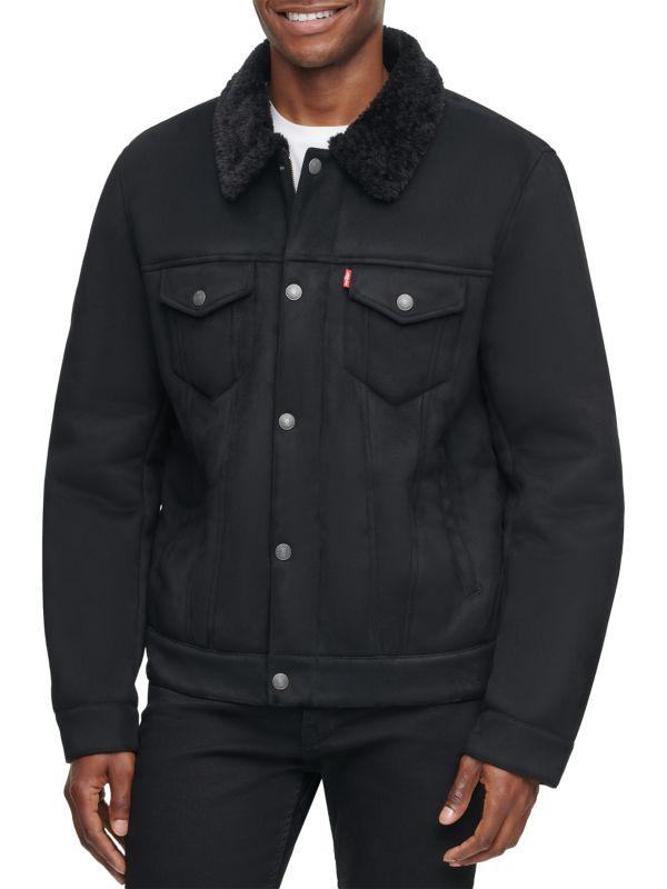 Classic Fit Faux Shearling Lined Bomber Jacket – On Sale Now with