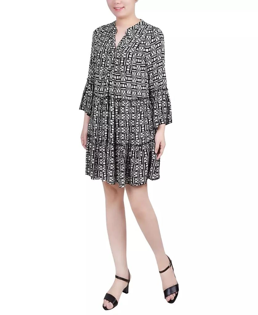 NY Collection Petite 3/4 Sleeve Tiered Dress 3