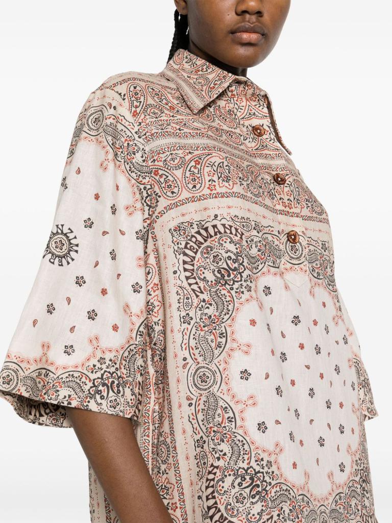 ZIMMERMANN VESTIDO MC BEIGE EST AMEBAS CORTO