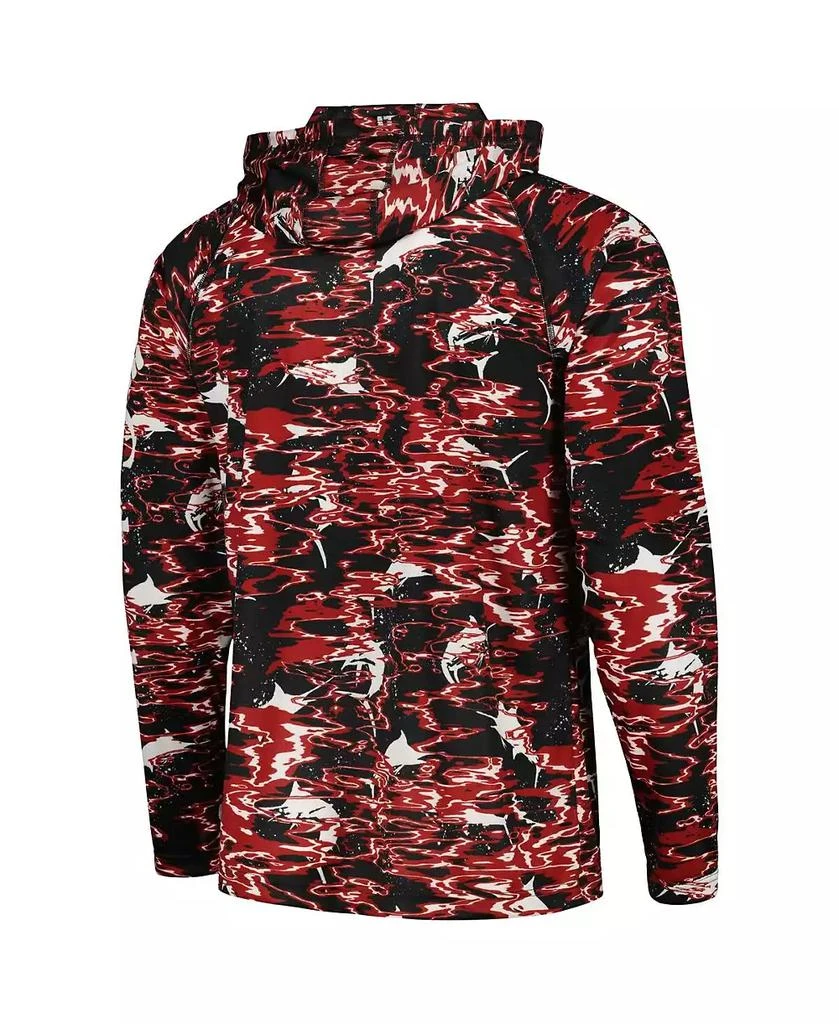 Columbia Men's  Black Arkansas Razorbacks PFG Terminal Tackle Omni-Shade Rippled Long Sleeve Hooded T-shirt 3