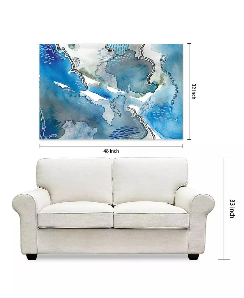 Empire Art Direct 
Subtle Blues I
 Frameless Free Floating Tempered Glass Panel Graphic Wall Art, 32" x 48" 9