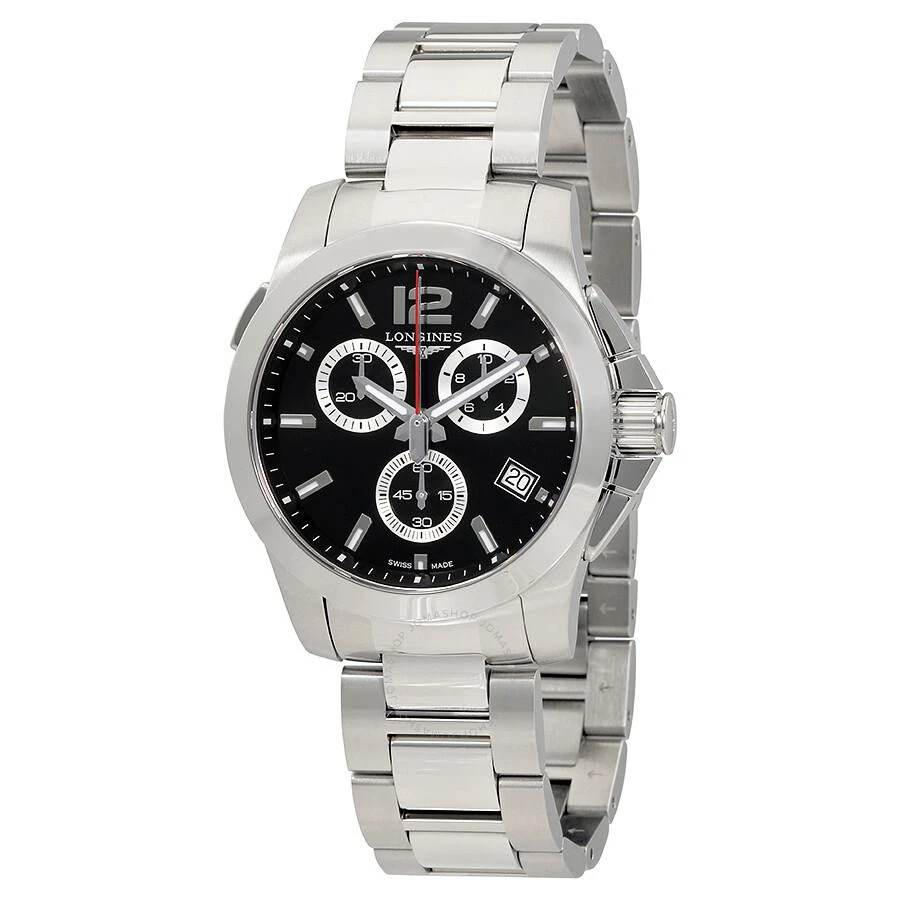 Longines Conquest Chronograph Quartz Black Dial Men's Watch L3.702.4.56.6 1