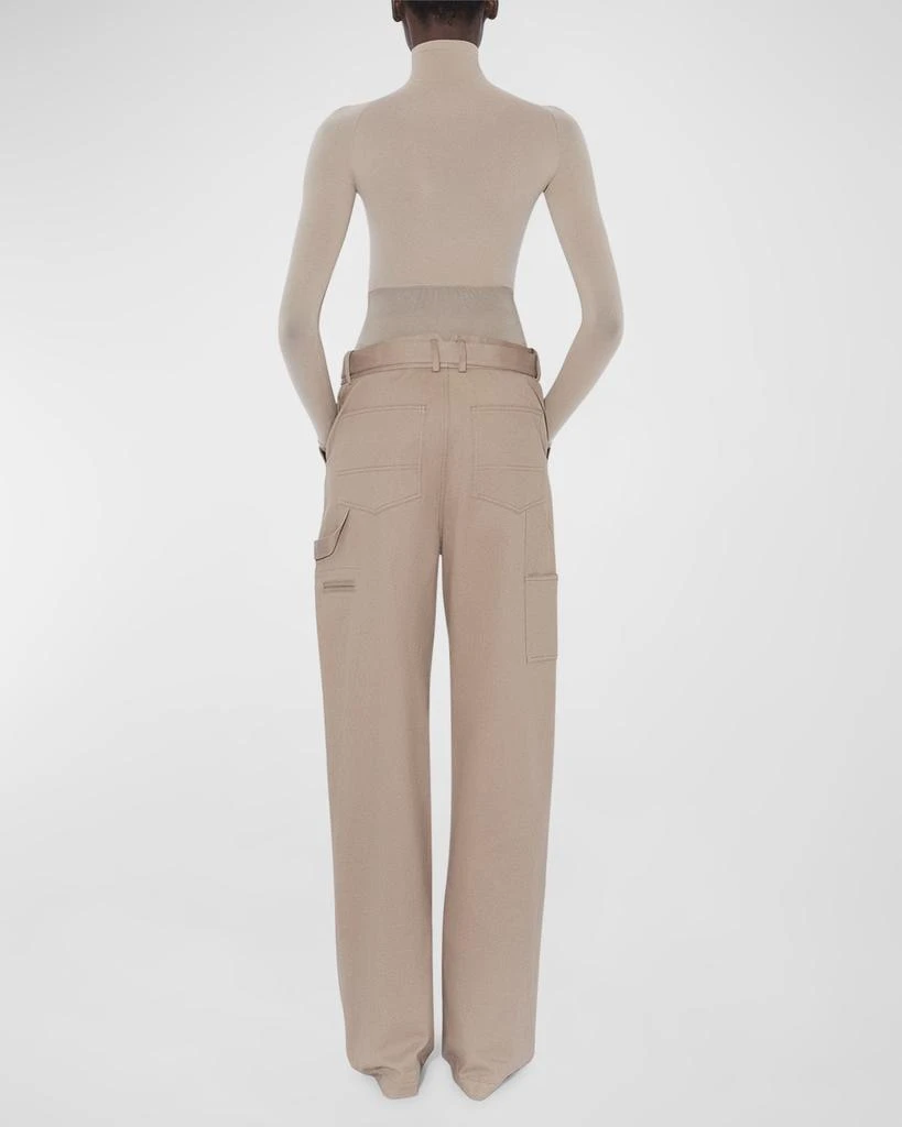 ALAIA Wide-Leg Cargo Trousers with Knit Band 3