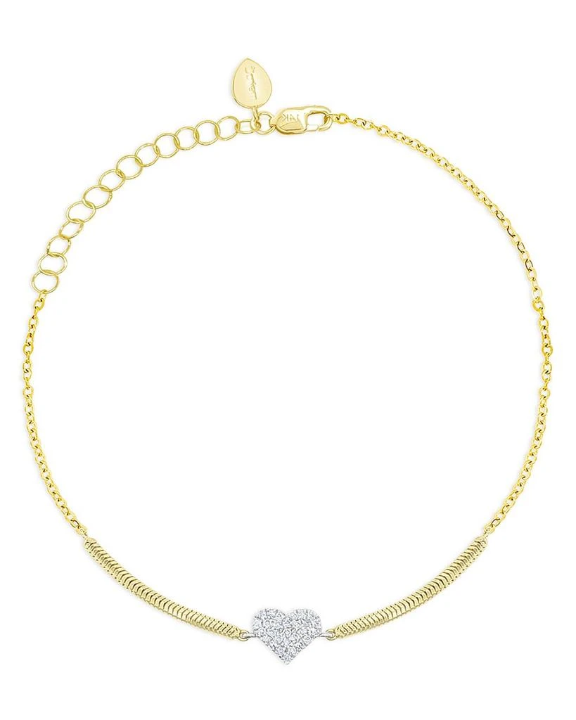 Meira T 14K White Gold & 14K Yellow Gold Diamond Heart Chain Bracelet 1