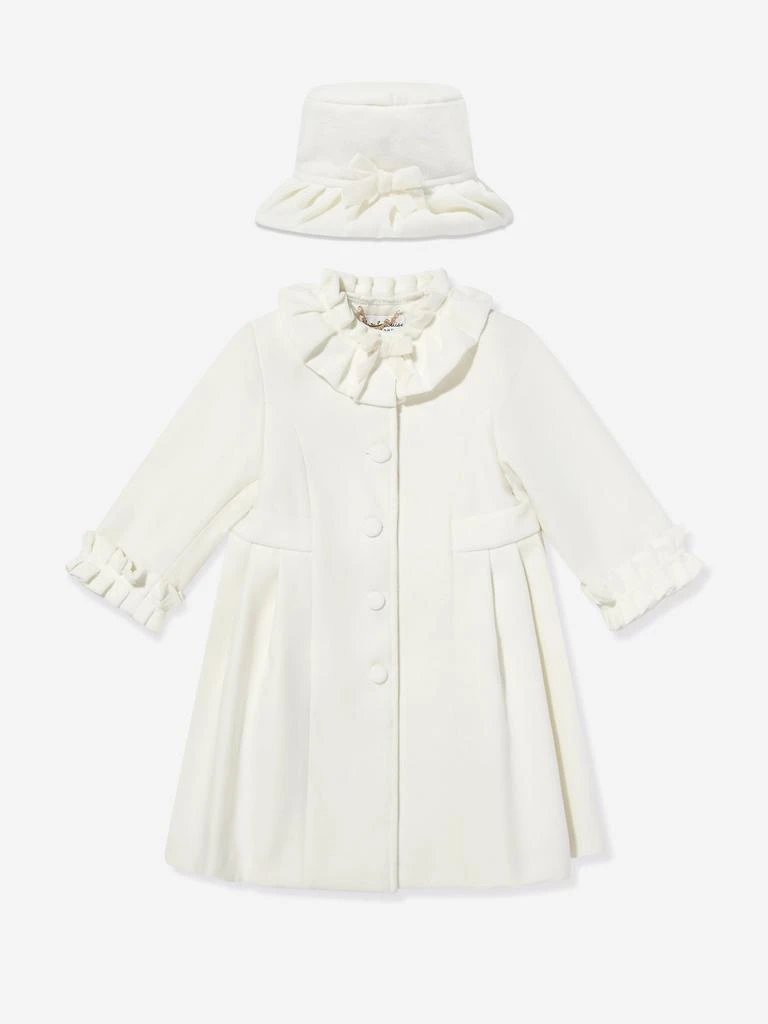 Sarah Louise Girls Coat and Hat Set in Ivory 1