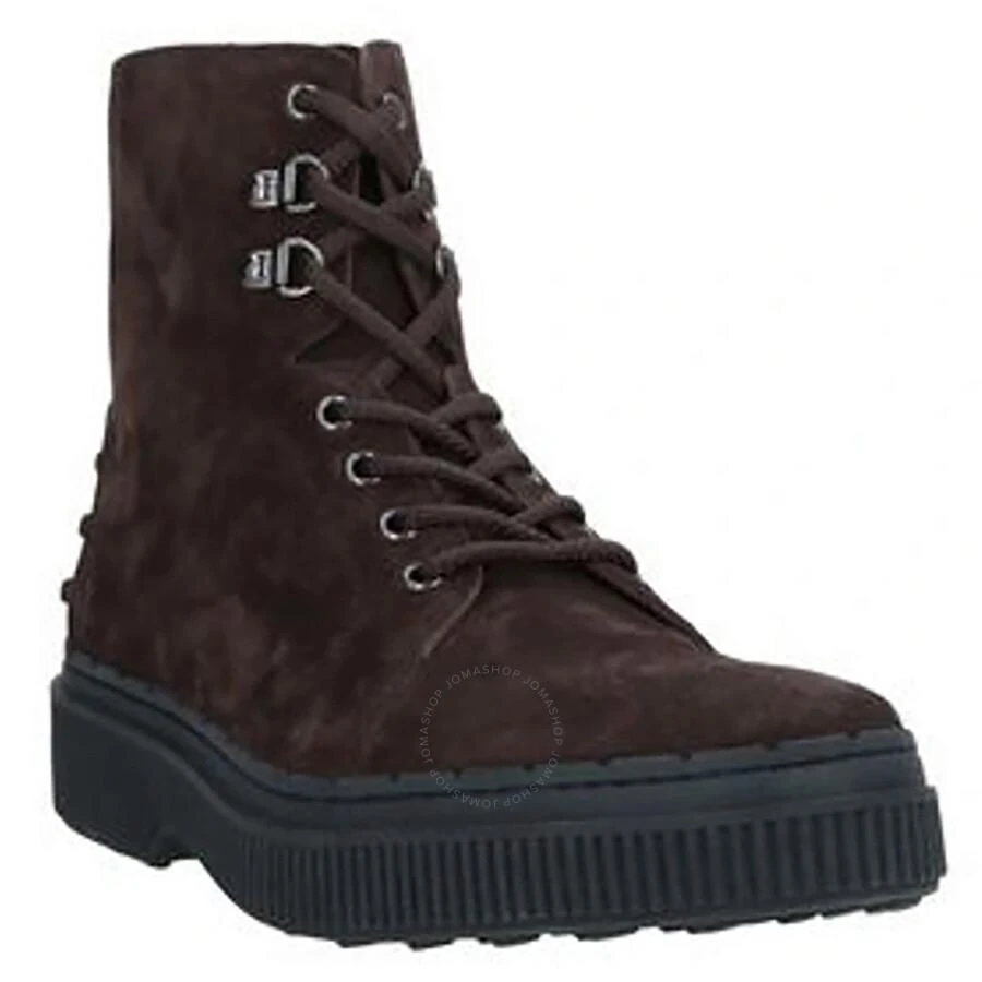 Tod's Men's Dark Brown Nuovo Stivaletto Gomma Suede Lace-Up Ankle Boots 2