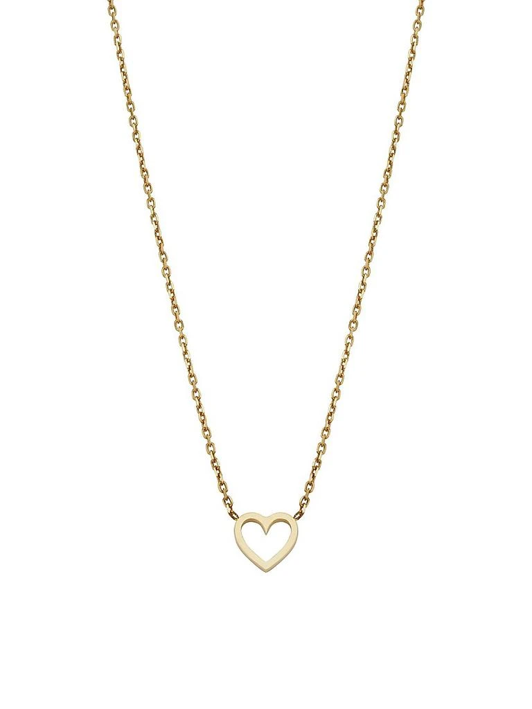 Oradina 14K Yellow Gold Open Your Heart Pendant Necklace 1