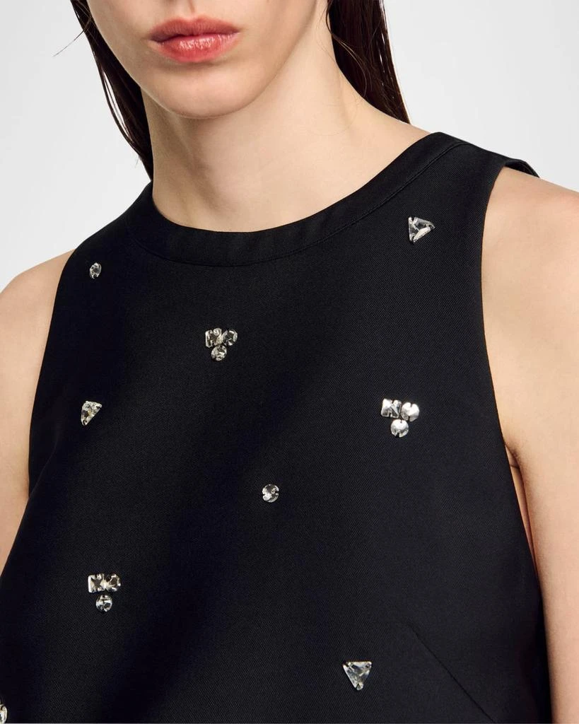 Sandro Storm Crystal Crop Silk Top 3