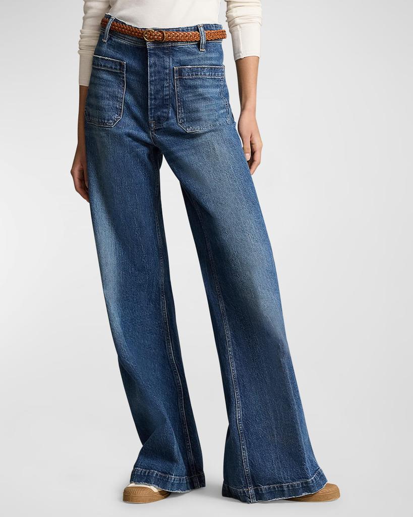 Ralph Lauren Stretch Cotton Wide-Leg Jeans