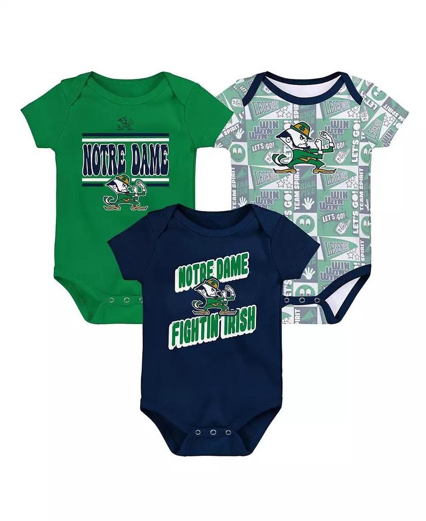 Outerstuff Newborn Navy Notre Dame Fighting Irish Sunday Comics 3-Pack Bodysuit Set