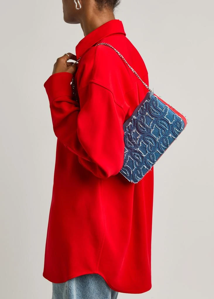 Christian Louboutin Loubila distressed denim cross-body bag 6