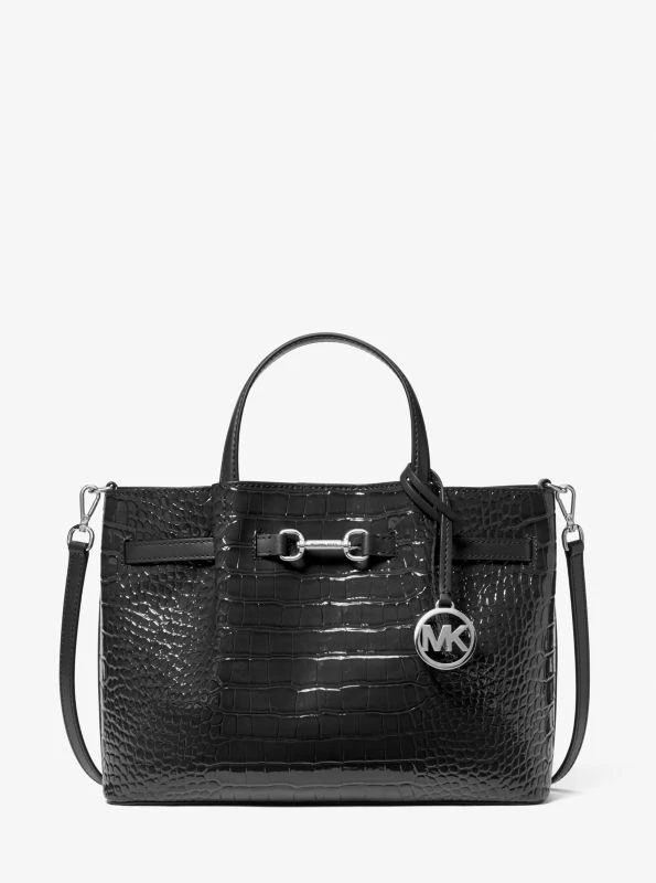 Michael Kors Carson Medium Crocodile Embossed Satchel 1