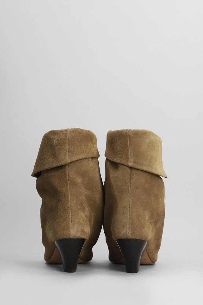 Isabel Marant Ryska High Heels Ankle Boots In Khaki Suede 4