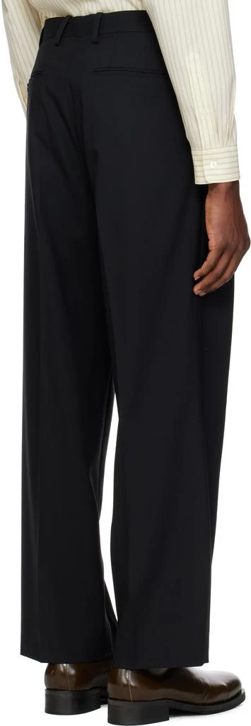 AURALEE Black Super Fine Tropical Wool Two-Tuck Trousers 3